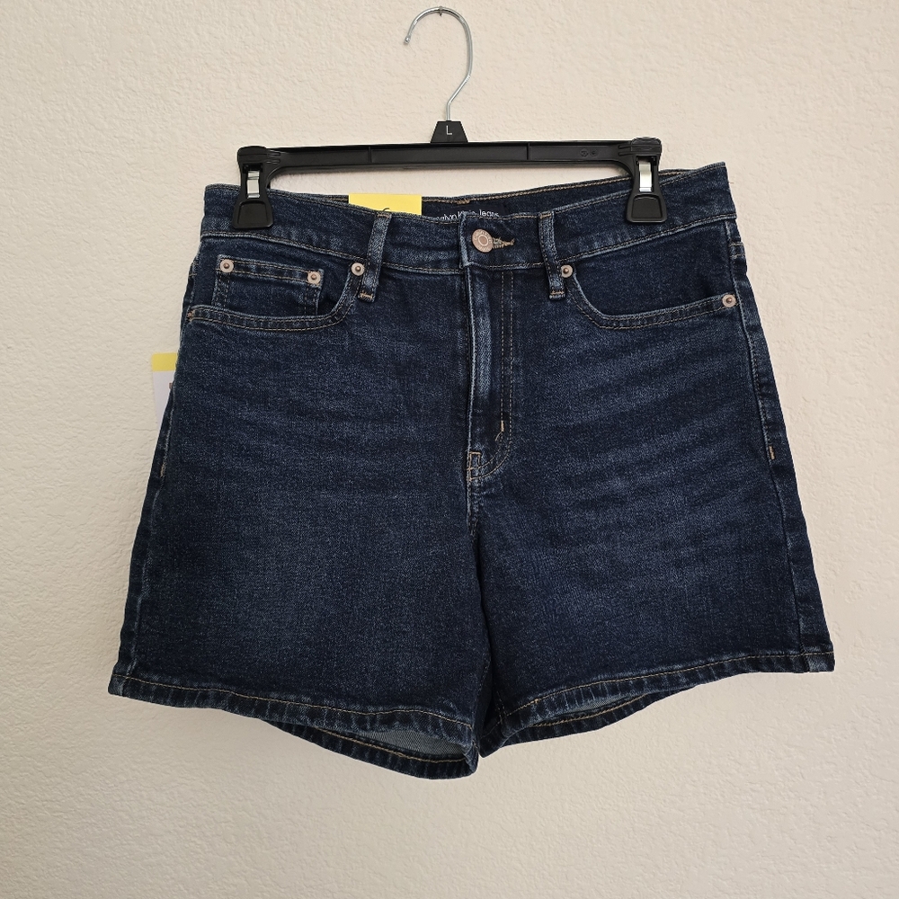 NEW Calvin Klein Womens Jean Shorts Sz 6 Dark Blue 5 Pocket 5" Inseam NWT - Picture 4 of 5